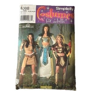 Simplicity Fantasy Costumes Adults 4088 Uncut Pattern Women 14-20 Gaming Cosplay
